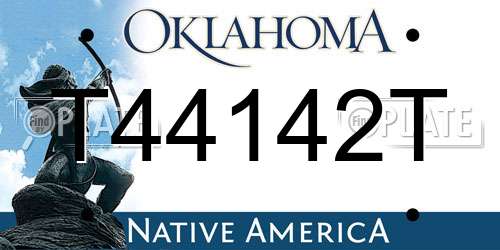 T44142T Oklahoma License Plate