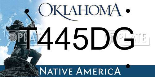 T445DG Oklahoma License Plate