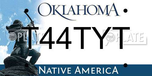 T44TYT Oklahoma License Plate