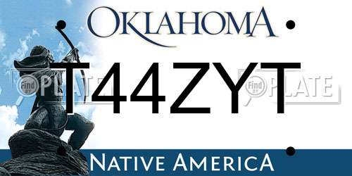 T44ZYT Oklahoma License Plate