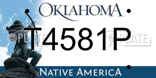 T4581P Oklahoma License Plate