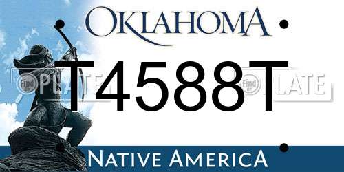 T4588T Oklahoma License Plate