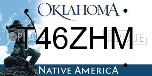 T46ZHM Oklahoma License Plate