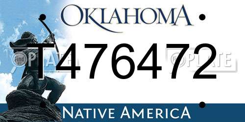 T476472 Oklahoma License Plate