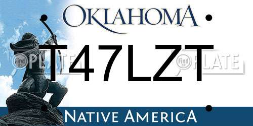 T47LZT Oklahoma License Plate