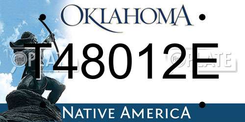 T48012E Oklahoma License Plate