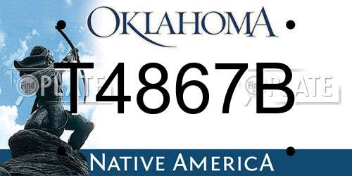 T4867B Oklahoma License Plate