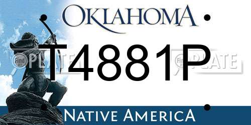 T4881P Oklahoma License Plate