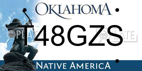 T48GZS Oklahoma License Plate