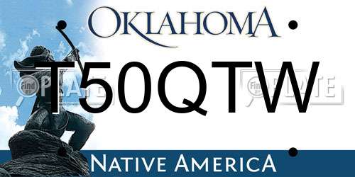 T50QTW Oklahoma License Plate