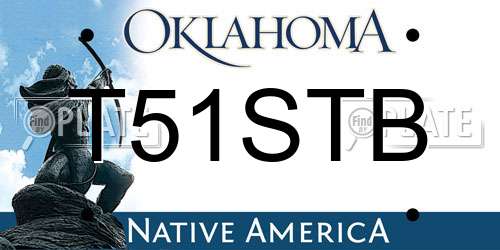 T51STB Oklahoma License Plate
