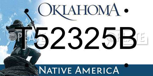 T52325B Oklahoma License Plate