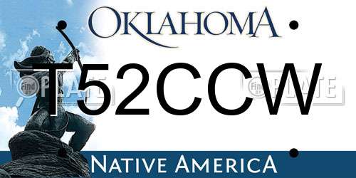 T52CCW Oklahoma License Plate