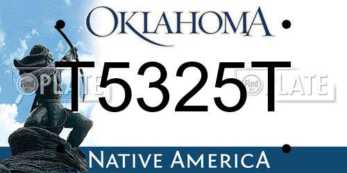 T5325T Oklahoma License Plate