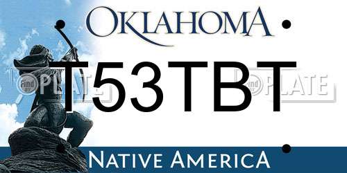 T53TBT Oklahoma License Plate
