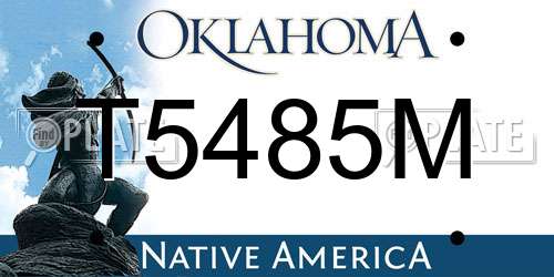 T5485M Oklahoma License Plate