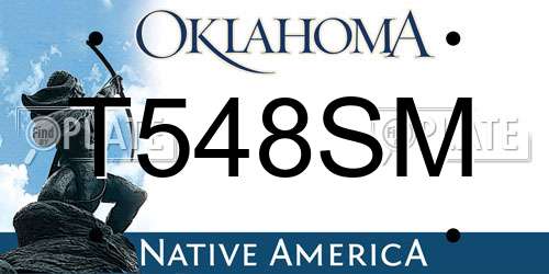 T548SM Oklahoma License Plate