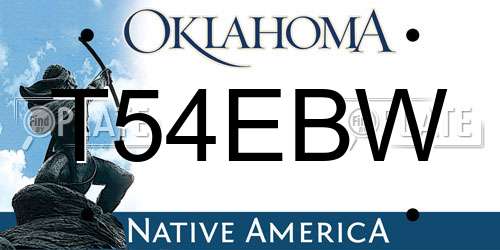 T54EBW Oklahoma License Plate