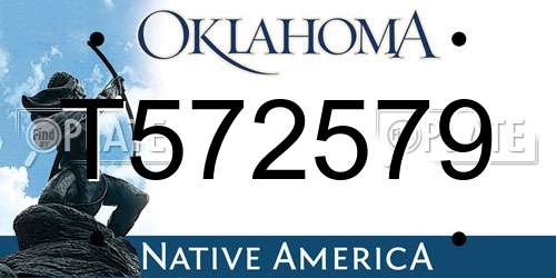 T572579 Oklahoma License Plate