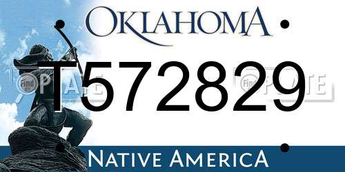 T572829 Oklahoma License Plate