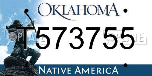 T573755 Oklahoma License Plate