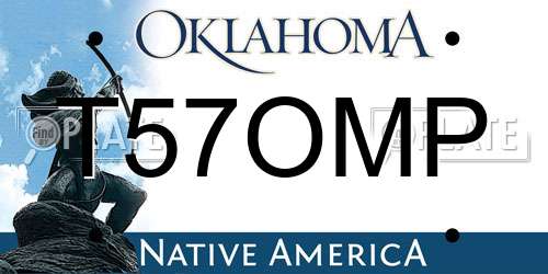 T57OMP Oklahoma License Plate