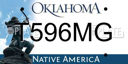 T596MG Oklahoma License Plate