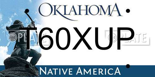 T60XUP Oklahoma License Plate