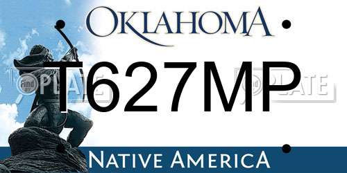 T627MP Oklahoma License Plate