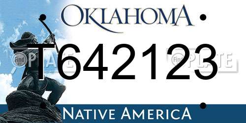 T642123 Oklahoma License Plate