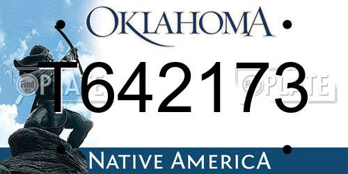 T642173 Oklahoma License Plate