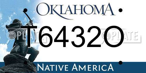 T6432O Oklahoma License Plate