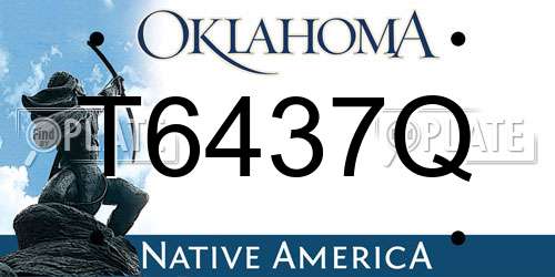 T6437Q Oklahoma License Plate