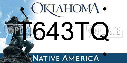 T643TQ Oklahoma License Plate