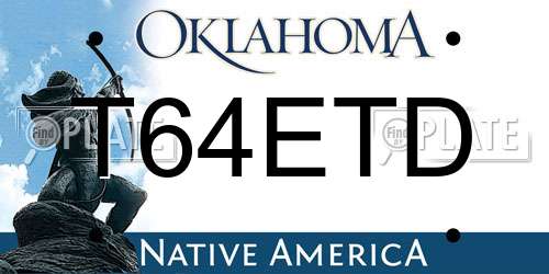 T64ETD Oklahoma License Plate