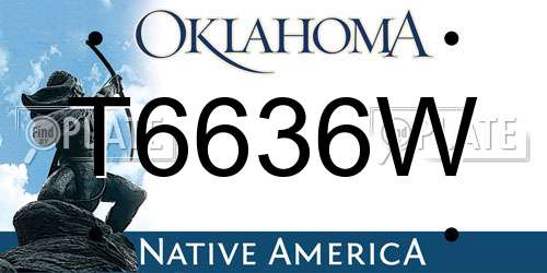 T6636W Oklahoma License Plate