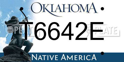 T6642E Oklahoma License Plate