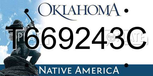 T669243C Oklahoma License Plate