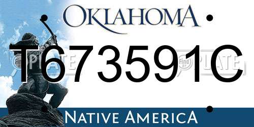 T673591C Oklahoma License Plate