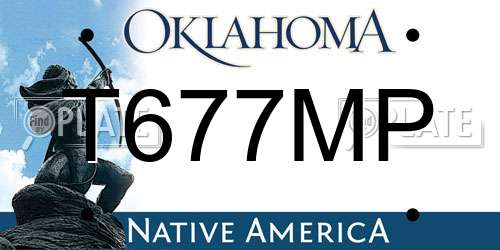 T677MP Oklahoma License Plate