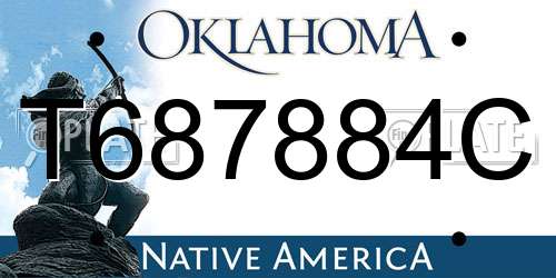 T687884C Oklahoma License Plate
