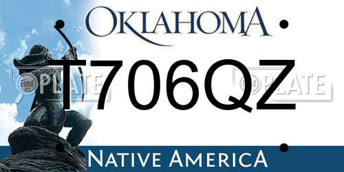 T706QZ Oklahoma License Plate