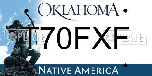 T70FXF Oklahoma License Plate
