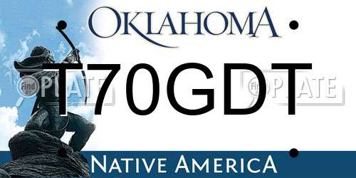 T70GDT Oklahoma License Plate