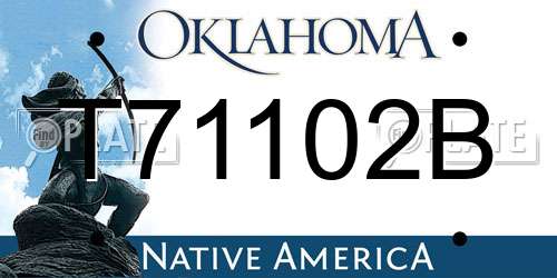 T71102B Oklahoma License Plate