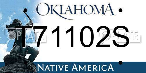 T71102S Oklahoma License Plate