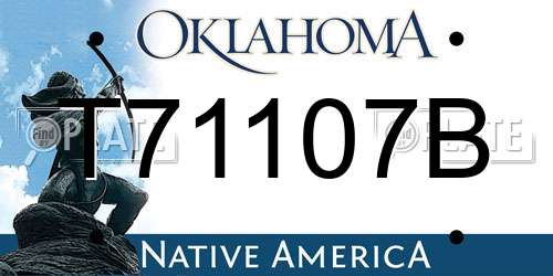 T71107B Oklahoma License Plate