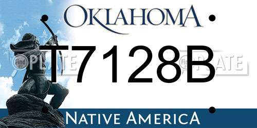 T7128B Oklahoma License Plate