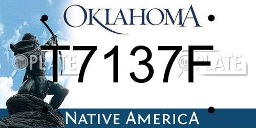T7137F Oklahoma License Plate