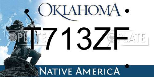 T713ZF Oklahoma License Plate